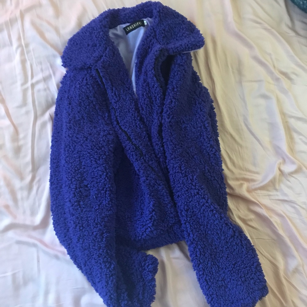 Fleecy Purple Bomber Jacket